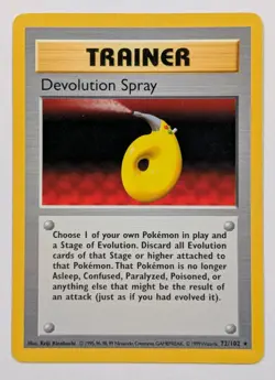 Devolution Spray 72/102 - Shadowless - 1999 Pokemon Base Set - WOTC - Image 1