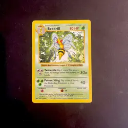 Beedrill 17/102 - Shadowless Base Set Non-Holo Rare Pokemon TCG WOTC 🐝 - Image 1