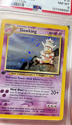 2000 Pokemon Neo Genesis 1st Edition Slowking "Fart Swirl" Holo ~ 14/111 ~ PSA 8 - Image 3