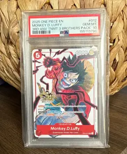 2025 ONE PIECE 3RD ANNIVERSARY TOURNAMENT 3 BROTHERS PACK MONKEY D. LUFFY PSA 10 - Image 2