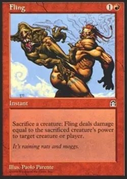 4x Fling MTG - Stronghold - Light Play - Image 1