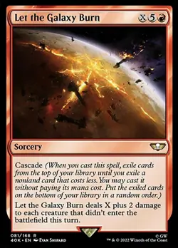x1 Let the Galaxy Burn R MTG Commander: Universes Beyond: Warhammer 40,000 M/NM, - Image 1