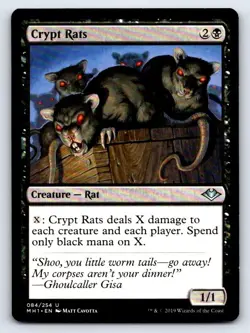 Crypt Rats 84 Uncommon Modern Horizons Magic: The Gathering Lightly Played - Image 1