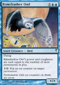 MTG Rimefeather Owl, ColdSnap, Heavily Played, English - Image 1