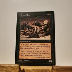 MTG magic cards 1x Crypt Rats Visions LP, English FREE SHIPPING - Image 1