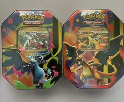 Pokemon TCG - Mega Charizard X and Y ex Tin (Set of 2 Tins) - Brand New Sealed - Image 1