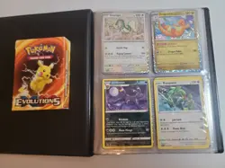 Pokemon Card Lot 4 Pocket Binder Filled W/ Cards Included W/ Pikachu Theme Deck - Image 1