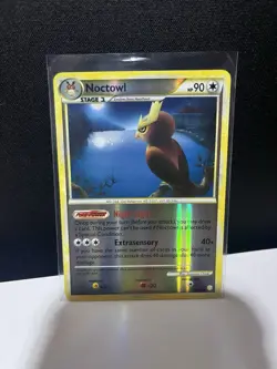 Pokemon TCG Noctowl 8/123 HeartGold SoulSilver (HS) Reverse Holo Rare 2010 LP - Image 2