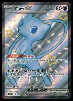 Mew ex 216/091 Shiny Ultra Rare Paldean Fates Pokemon Holo NM - Image 1