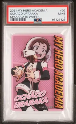 MY HERO ACADEMIA MHA OCHACO URARAKA 2021 WAFER CLEAR CARD #03 PSA 9 CARD POP 1 - Image 1