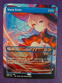 Mana Drain MTG Fan Art Anime Test Card - Image 1