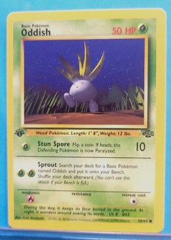 Pokemon TCG Card 1st Edition Oddish 58/64 Jungle NEVER PLAYED !! NM-MINT ! - Image 1