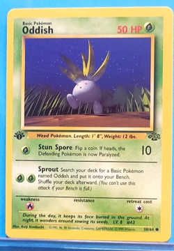 Pokemon TCG Card 1st Edition Oddish 58/64 Jungle NEVER PLAYED !! NM-MINT ! - Image 3