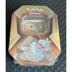 Pokemon Triple Whammy Tin Gold Brown New With Tags Slaking Foil Cards - Image 1