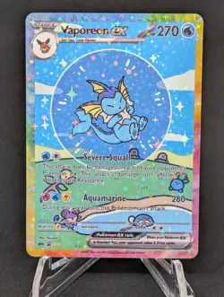 BUBBLE VAPOREON EX POKEMON CARD * FAN ART * MEW FRIENDS Paldean 232/091 - Image 1