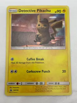 Detective Pikachu SM190 SM Black Star Promo Holo Pokemon Card - LP - Image 3