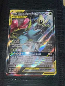 Pokemon TCG Celebi & Venusaur GX Holo Ultra Rare Card Team Up 1/181 - Image 2