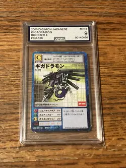 Gigadramon Bo-186 Digimon Card Game BANDAI 2000 Japanese Graded AGS 9 Mint - Image 1