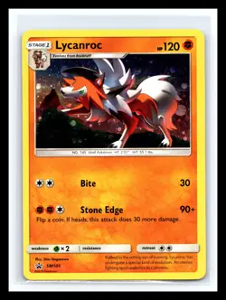 💥 Pokemon Card 2018 Black Star Promo SM105 Lycanroc Cosmos Holo - Image 1