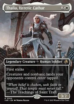 Magic The Gathering MTG THALIA, HERETIC CATHAR BORDERLESS Innistrad Remastered - Image 1