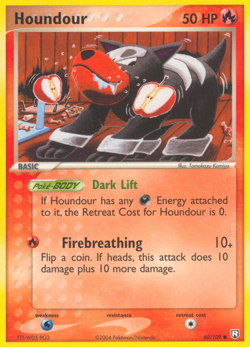HOUNDOUR 60/109 COMMON TEAM ROCKET RETURNS POKEMON LIGHTLY PLAYED - Image 1
