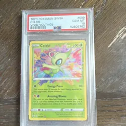 2020 Pokemon TCG Celebi 009/185 SWSH04 Vivid Voltage AR Holo PSA 10 FAST SHIPPIN - Image 1