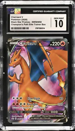 CGC MINT 10 Pokemon Charizard V Black Star Promos SWSH050 Champions Path - Image 1