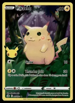 Pikachu 005/025 Holo Rare Celebrations Pokemon Near Mint - Image 1