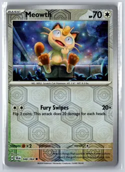 Meowth 048/064 Common Shrouded Fable Pokemon Reverse Holo Near Mint - Image 1