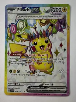 Pikachu ex 219/191 Ultra Rare Surging Sparks Pokemon Near Mint - Image 1