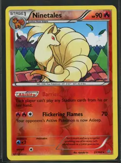 Ninetales 21/160 Rare Primal Clash Pokemon Reverse Holo Near Mint - Image 1