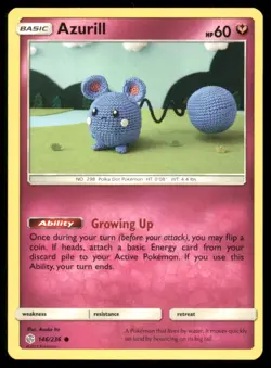 Azurill 146/236 Common Cosmic Eclipse Pokemon Lightly Played - Image 1