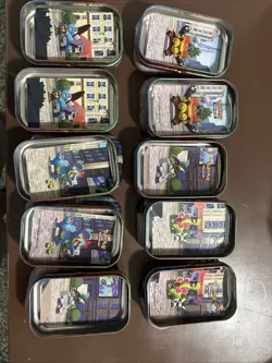 Lot of 10 Empty Pokemon TCG Mini Tins - Lumiose city with art & stickers - Image 5