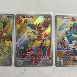 Pokemon First Partner Series 2 Johto Chikorita 046/Cyndaquil 047/Totodile 048 NM - Image 3