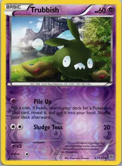 Pokemon TCG Trubbish 63/135 Plasma Storm Rev Holo MP - Image 1