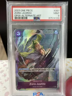 One Piece Zoro-Juurou Alt Art OP05-067 PSA 9 Awakening Of The New Era English - Image 1