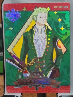 New One Piece Zoro's Growth Path Card Green Box OP-OR-002 Holo Foil - Image 1