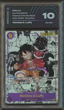 Monkey D. Luffy OP09-119 - One Piece Emperors in the New World - AiGrading 10 - Image 1