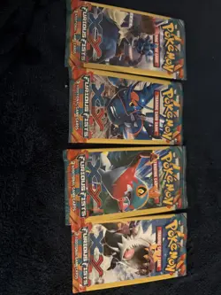 Pokemon XY FURIOUS FISTS 3 card booster pack ART SET - SEALED - 4 Packs - Image 1