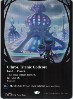 Uthros, Titanic Godcore (Borderless) 285 Edge of Eternities Foil NM - Image 1