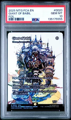 2025 MTG FINAL FANTASY THROUGH THE AGES FOIL #0020 GIANT OF BABIL PSA 10 - Image 1