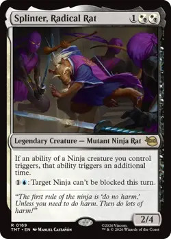 Splinter, Radical Rat - Foil Light Play, English Magic the Gathering MTG Teenage - Image 1
