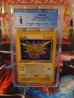 CGC 9 Zapdos 30/62 1999 Fossil 1st Edition Rare Pokemon Card - Image 1
