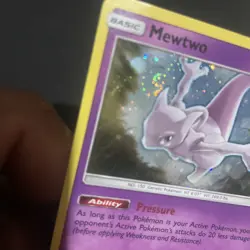 Pokemon Mewtwo SM77 Black Star Promo Holo Card with A Swirl - Image 2