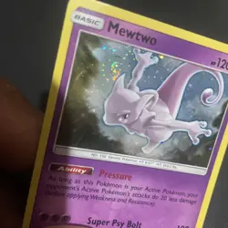 Pokemon Mewtwo SM77 Black Star Promo Holo Card with A Swirl - Image 4