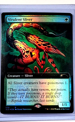 2022 MTG Magic the Gathering Secret Lair Extended Art Foil #659 Virulent Sliver - Image 1