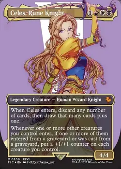 Celes, Rune Knight NM (Borderless) SURGE Foil Final Fantasy Commander MTG Eng - Image 3