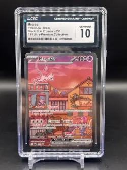 Mew ex 053 CGC 10 Gem Mint Holo 151 UPC Black Star Promo Pokemon English - Image 1