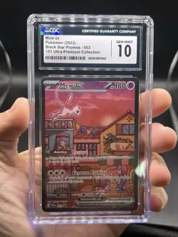 Mew ex 053 CGC 10 Gem Mint Holo 151 UPC Black Star Promo Pokemon English - Image 3