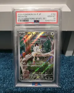 Pokemon TCG Meowth Starter Deck Generations Promo AR 192 SV-P Japanese PSA 10 - Image 1